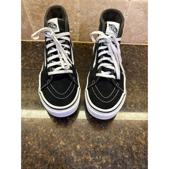 Vans Sentry Sk8-Hi Black Suede Canvas Black White Men’s 7.5 Women’s 9 EUC - Picture 3 of 7